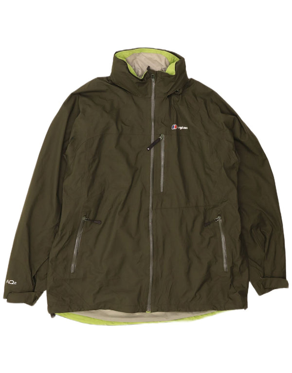 Мужская дождевик с капюшоном BERGHAUS UK 44 2XL, хаки, нейлон