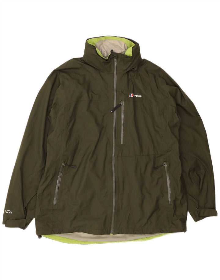 Мужская дождевик с капюшоном BERGHAUS UK 44 2XL, хаки, нейлон