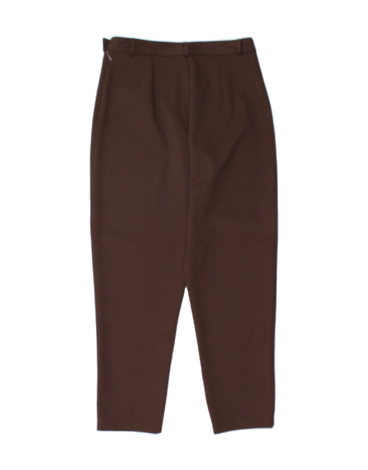 VINTAGE Womens Pegged Casual Trousers Large Brown Polyester Vintage Vintage and Second-Hand Vintage from Messina Hembry 