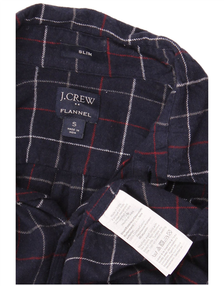 Мужская фланелевая рубашка приталенного кроя J. CREW, маленький размер, темно-синяя клетка, хлопок