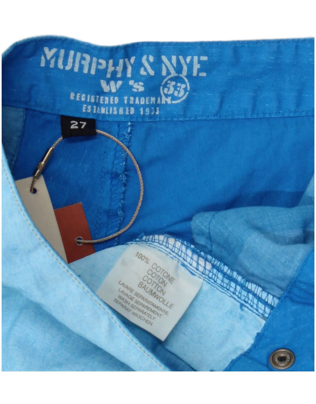 Женские прямые брюки чинос MURPHY & NYE W27 L27, синий хлопок