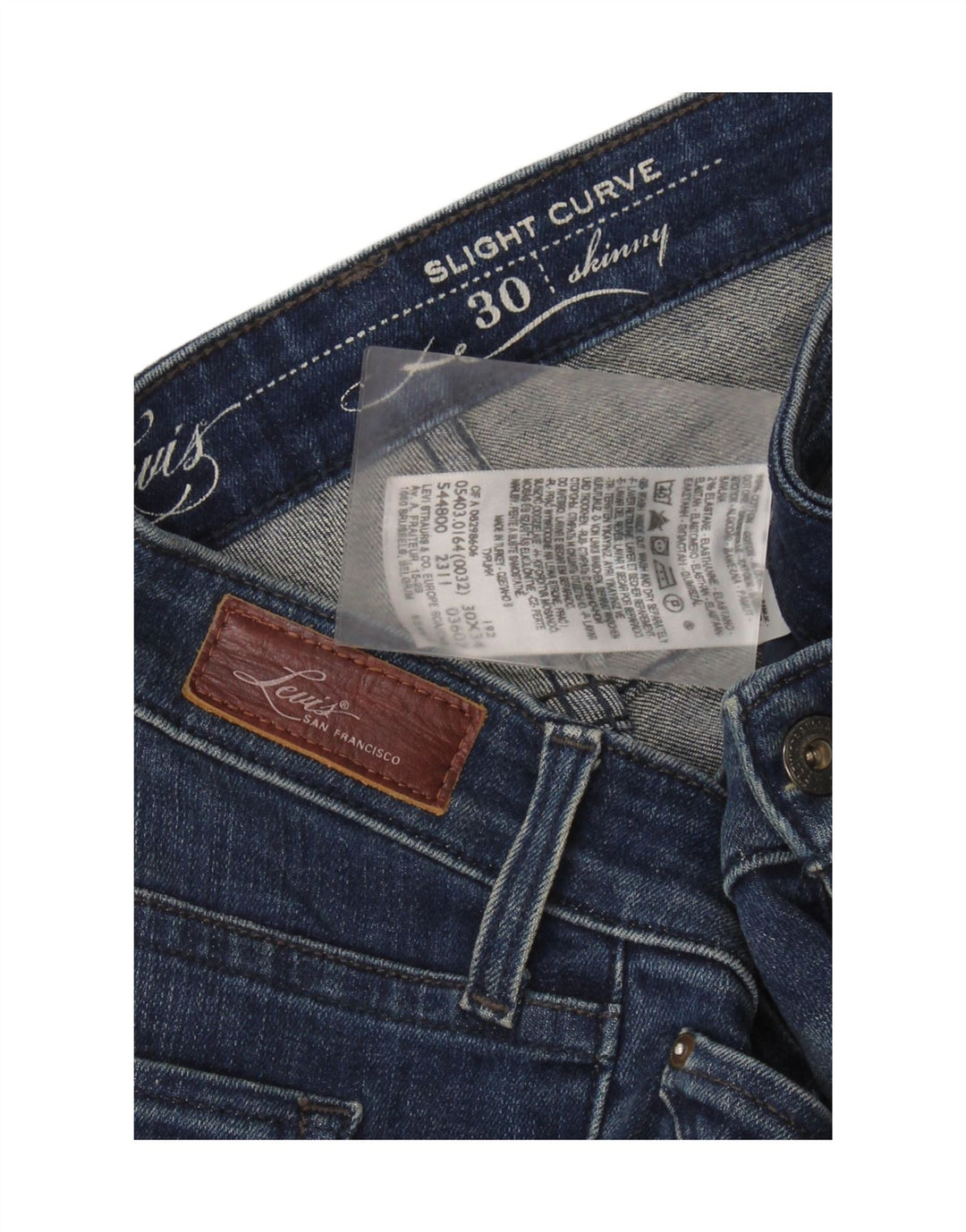 Женские джинсы скинни с легким изгибом LEVI'S W30 L34, синий хлопок