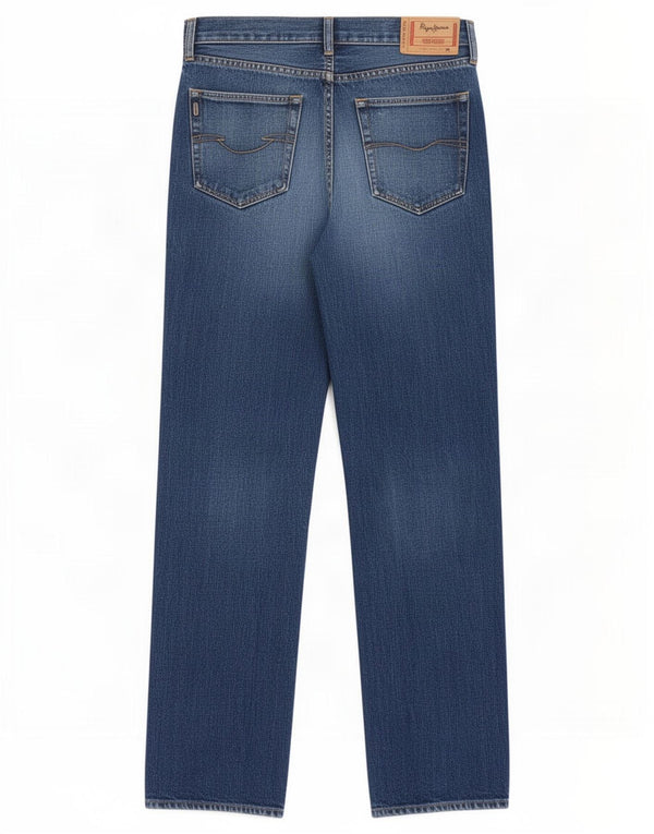 PEPE Jeans Мужские прямые джинсы W32 L32 Синий хлопок