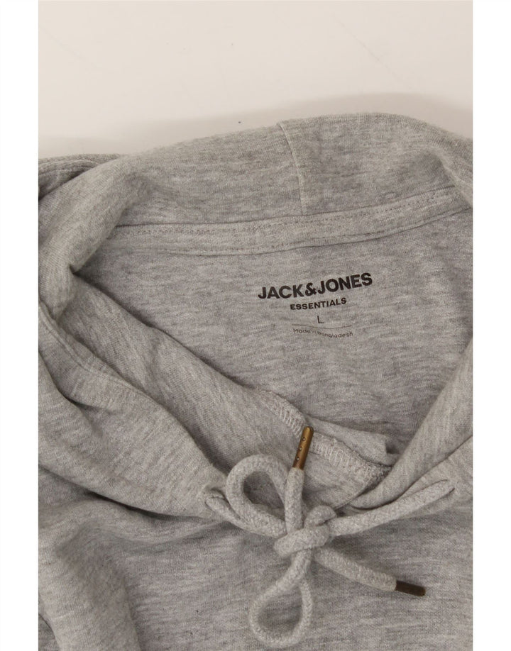 JACK & JONES Mens Hoodie Jumper Large Grey Cotton Vintage Jack & Jones and Second-Hand Jack & Jones from Messina Hembry 