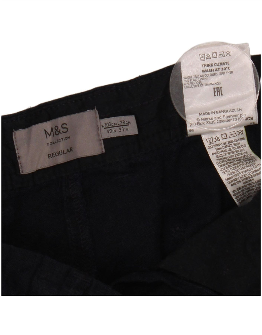 Женские зауженные брюки чиносы Marks & Spencer стандартного размера W40 L31 Темно-синие