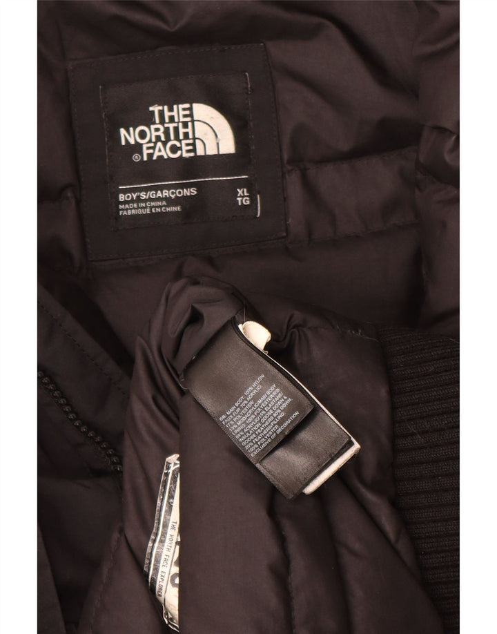 Стеганая куртка с капюшоном для мальчиков The North Face, 14–15 лет, размер XL, черный полиэстер