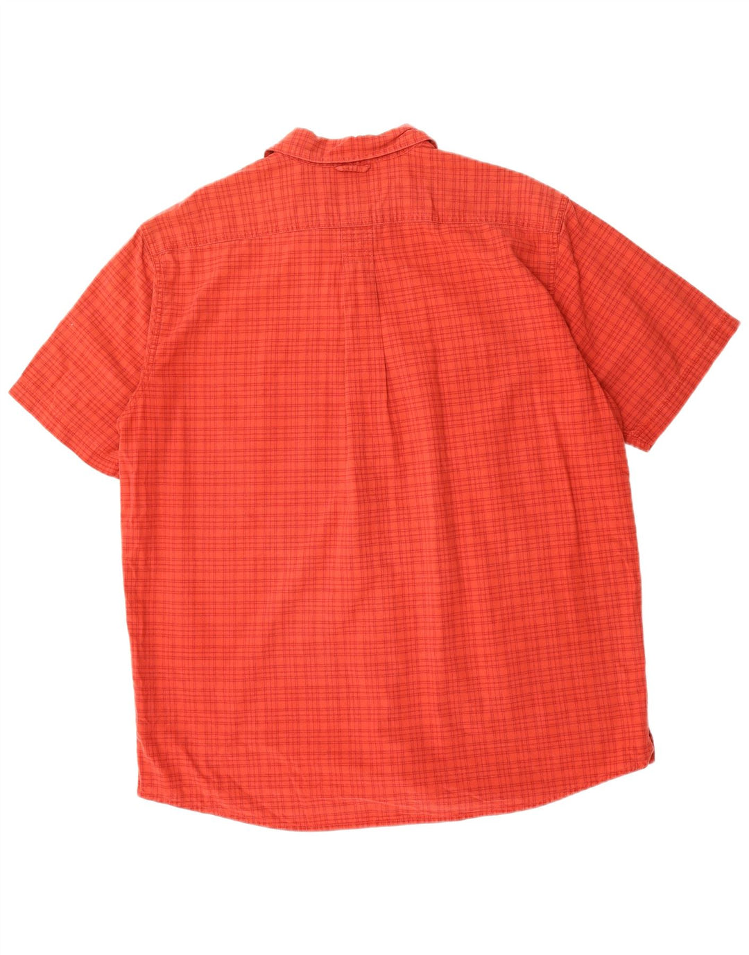 EDDIE BAUER Mens Tall Short Sleeve Shirt XL Red Check Cotton