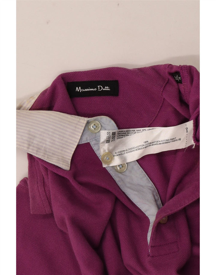 Мужская рубашка-поло Massimo Dutti, хлопковая рубашка с цветными блоками розового цвета