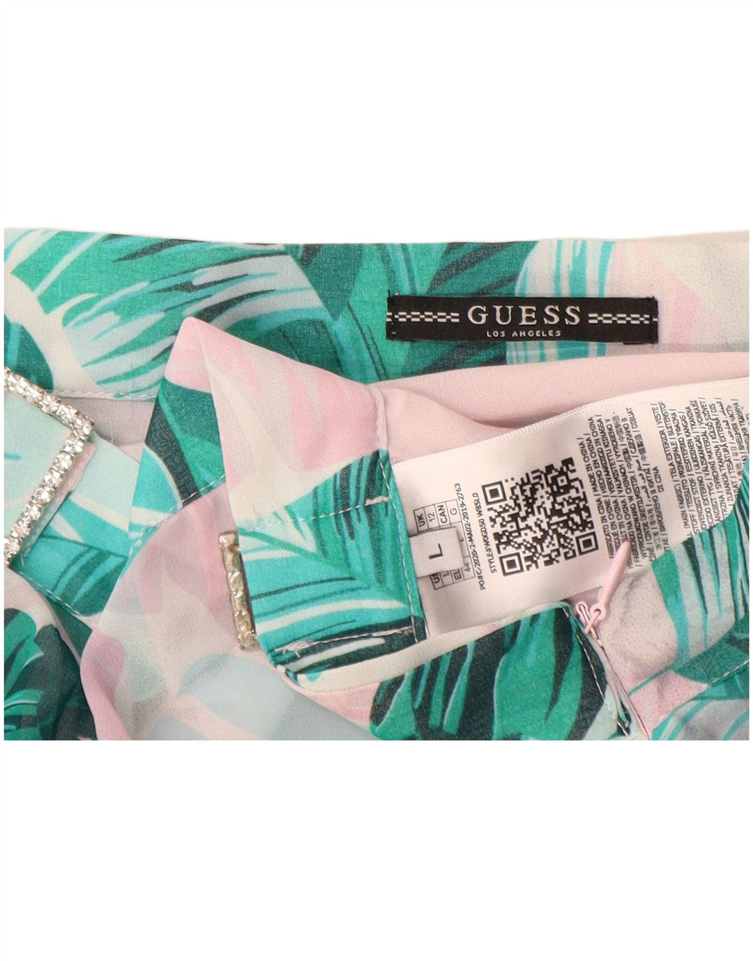 GUESS Женская юбка-трапеция UK 12 Medium W28 Синяя полиэстер с цветочным принтом