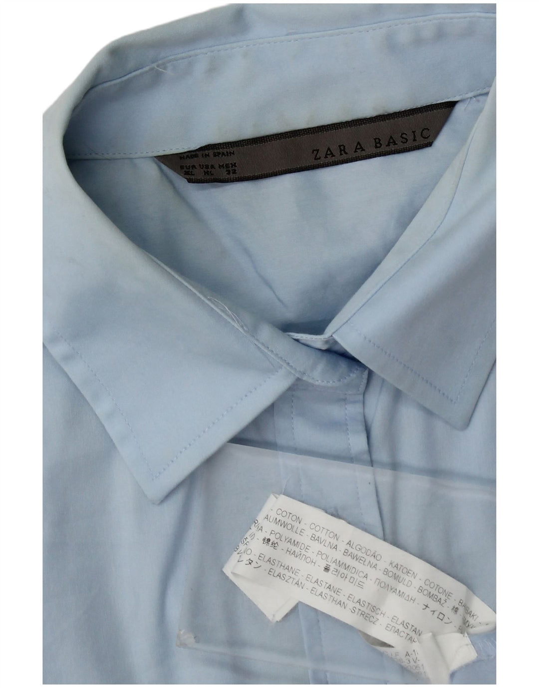 Женская рубашка Zara UK 18 XL, синяя, хлопок