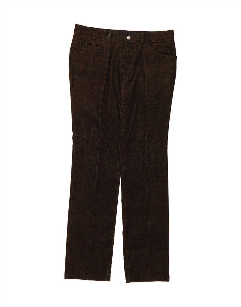 MISE AU GREEN Mens Slim Corduroy Trousers W36 L34 Khaki Cotton Vintage Mise Au Green and Second-Hand Mise Au Green from Messina Hembry 