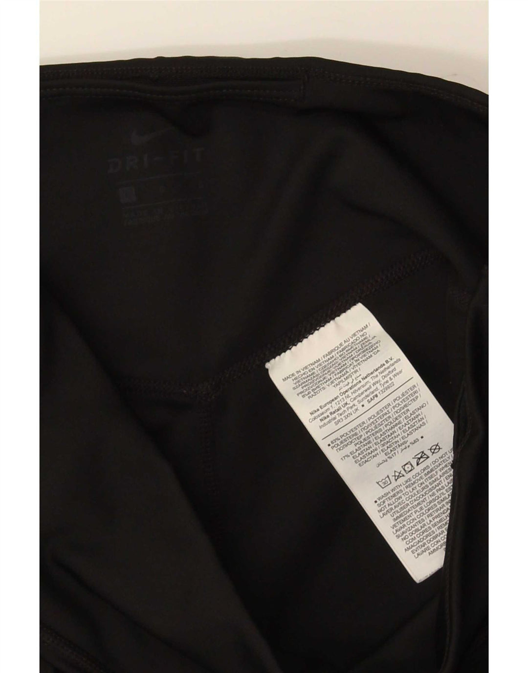 Женские укороченные леггинсы с рисунком Nike Dri Fit UK 14, большие черные полиэстер