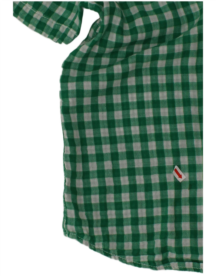 Рубашка с короткими рукавами BENETTON для мальчиков 10-11 лет, зеленая клетка