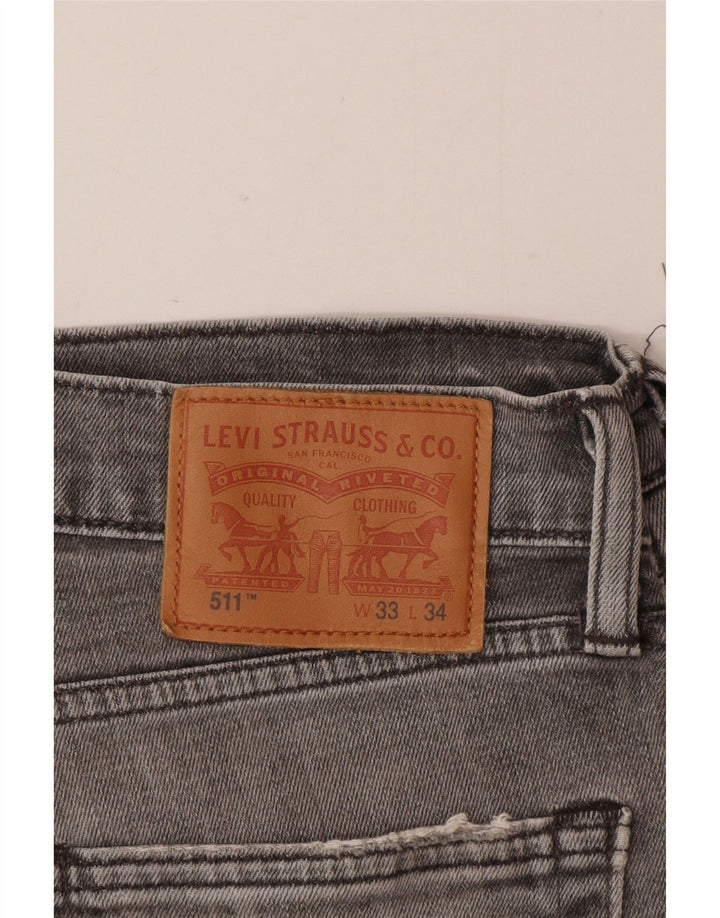 Мужские джинсы Levi's 511 Slim W33 L34 Серые