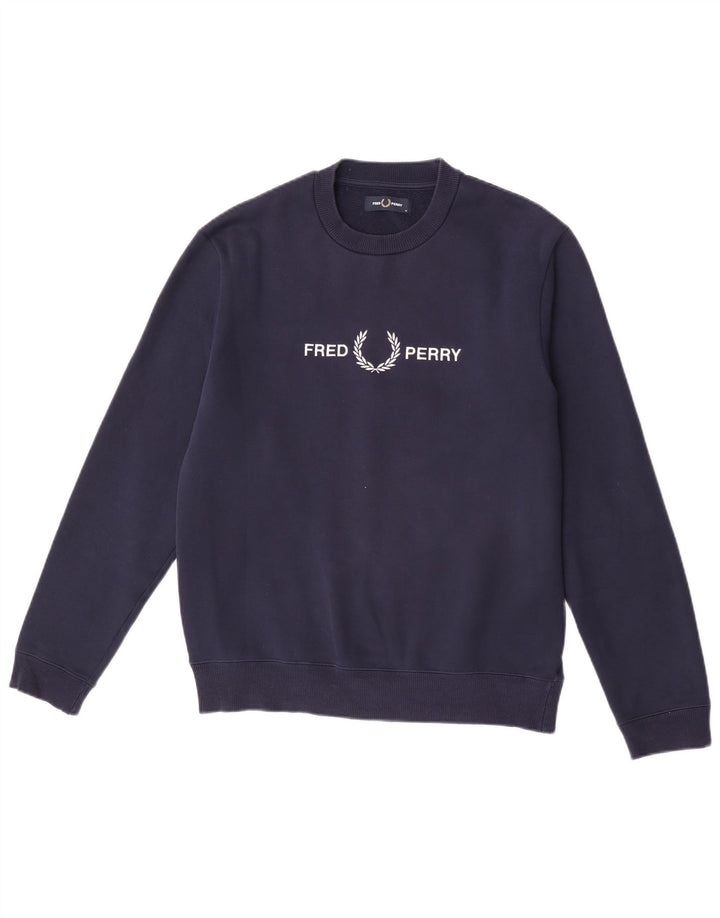 Мужской свитшот с рисунком Fred Perry, средний темно-синий, полиэстер