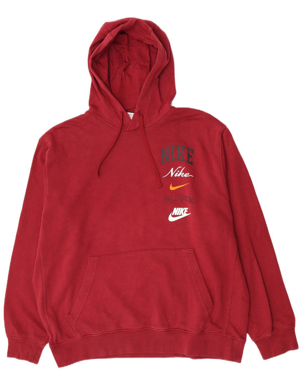 Мужской джемпер с капюшоном с графическим рисунком Nike XL, бордовый хлопок