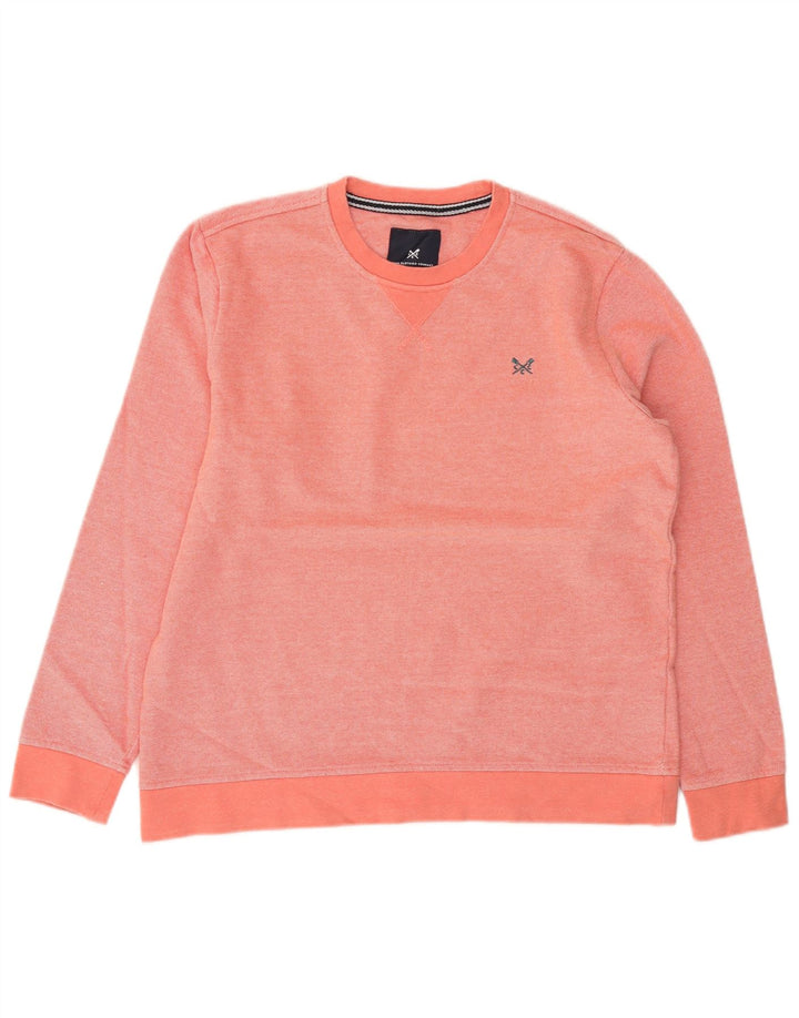 Crew Clothing Мужской свитер-джемпер из хлопка среднего размера розового цвета
