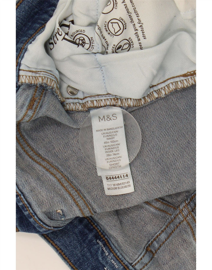 Мужские прямые джинсы Marks & Spencer W40 L29 синие, хлопок