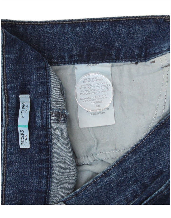 Женские капри Lee со средней посадкой, США 12, большие, W34 L20, синие, хлопок