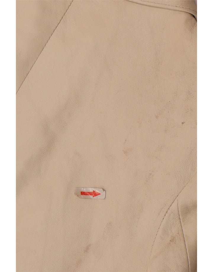 Женская укороченная кожаная куртка Cayenne IT 42 Medium White Leather