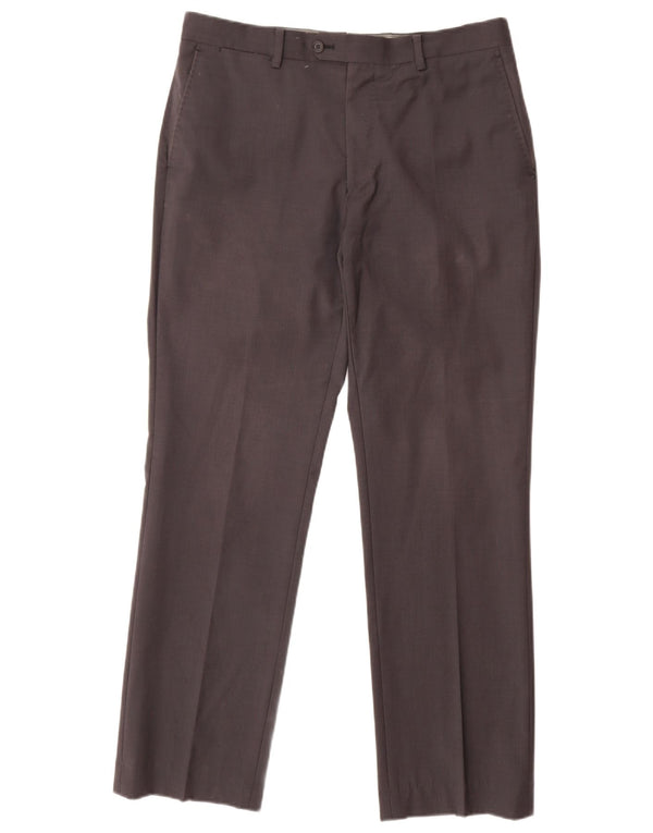 Мужские прямые костюмные брюки CALVIN KLEIN IT 48 Medium W32 L30 Серые шерстяные