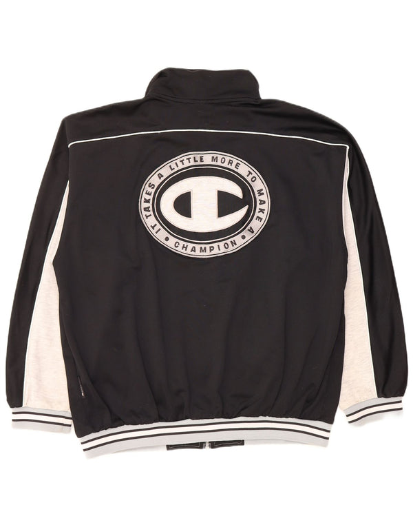 Champion Mens Graphic Tracksuit Top Jacket Large Black Colourblock