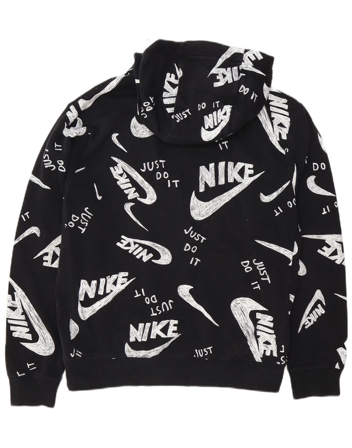Мужской джемпер с капюшоном с рисунком Nike, средний черный, хлопковый