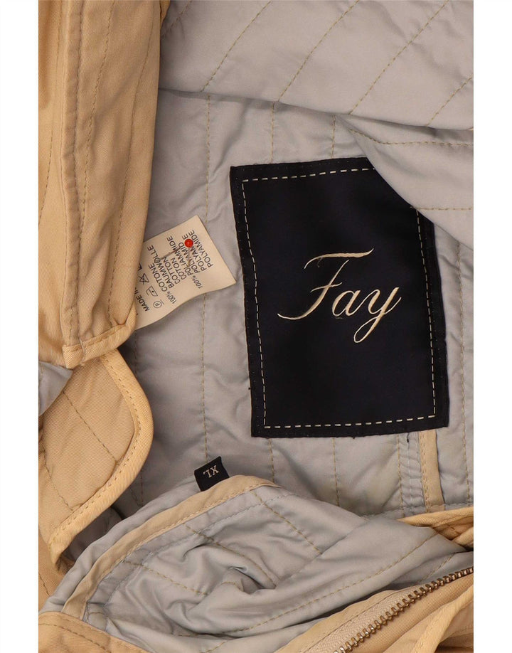 Женская стеганая куртка Fay UK 18 XL, бежевый хлопок