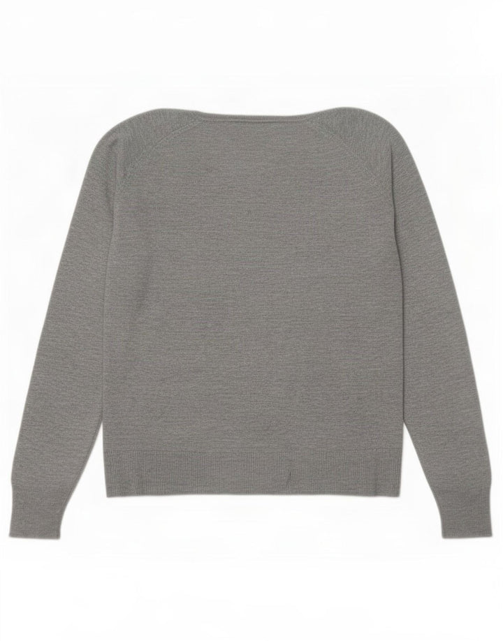 Женский свободный джемпер с круглым вырезом Zara UK 14, средний серый вискоза