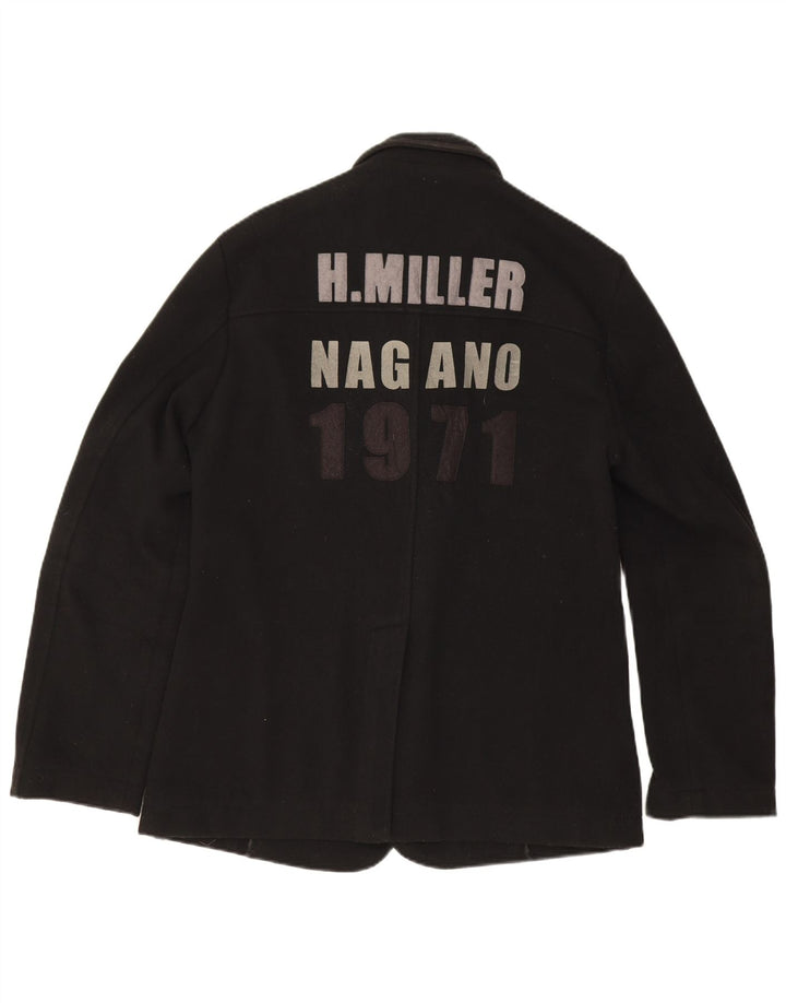 Мужской пиджак Kejo с 3 пуговицами и рисунком, Великобритания 38, средний черный, шерстяной