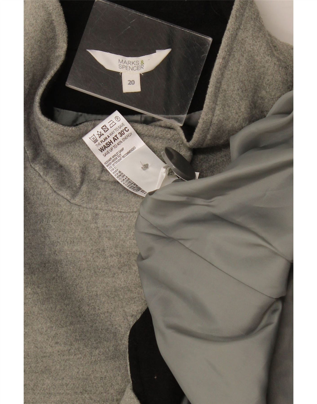 Женский бомбер Marks & Spencer UK 20 2XL Серый полиэстер