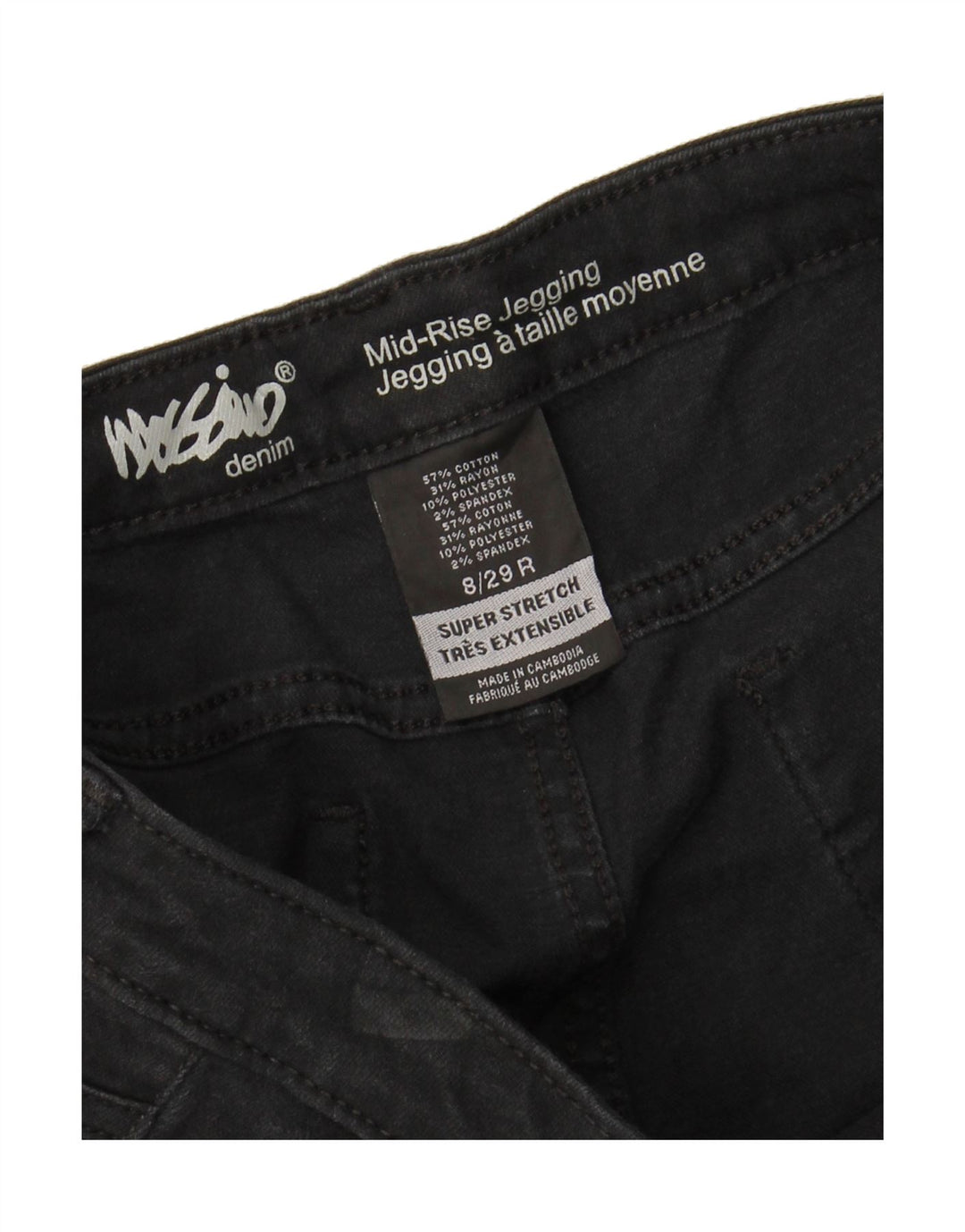 MOSSIMO Womens Stretch Mid Rise Jegging Jeans US 8 Medium W29 L27 Black Vintage Mossimo and Second-Hand Mossimo from Messina Hembry 