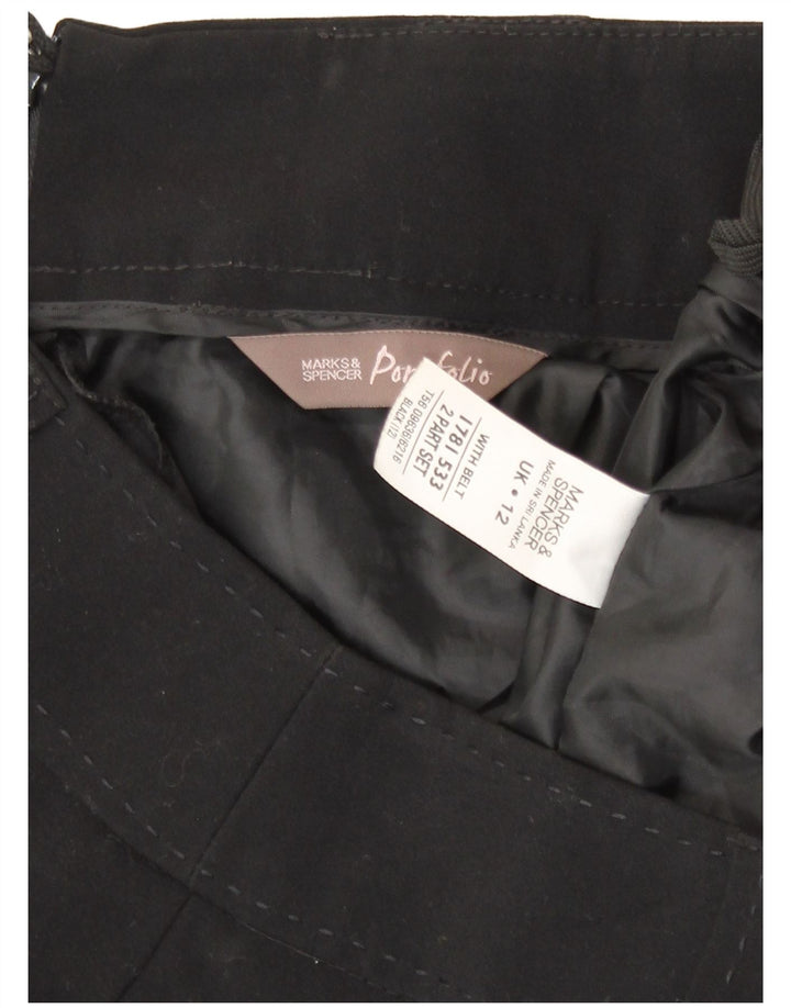 Женская юбка-карандаш Marks & Spencer UK 12, средний W30, черный полиэстер