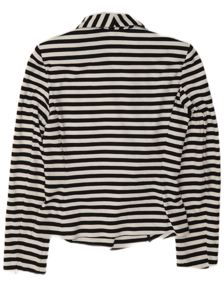 Женский пиджак Marks & Spencer UK 10, маленький темно-синий в морскую полоску
