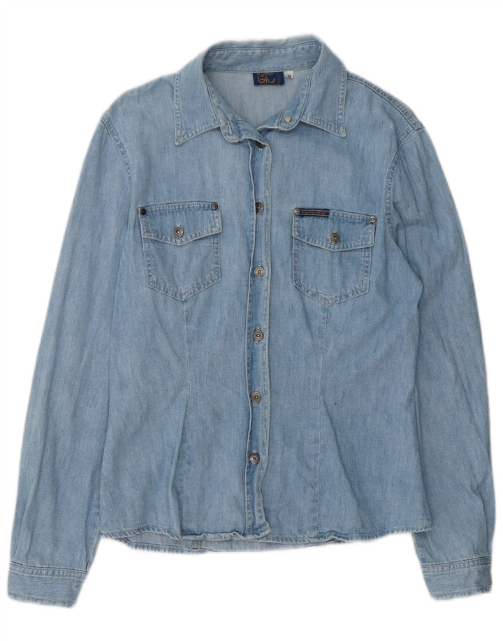 Женская джинсовая рубашка BYBLOS IT 46, большая синяя, хлопок