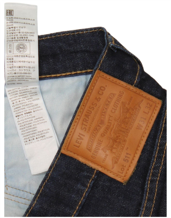 Мужские джинсы Levi's Slim 511 W31 L32, темно-синие, хлопковые, классические