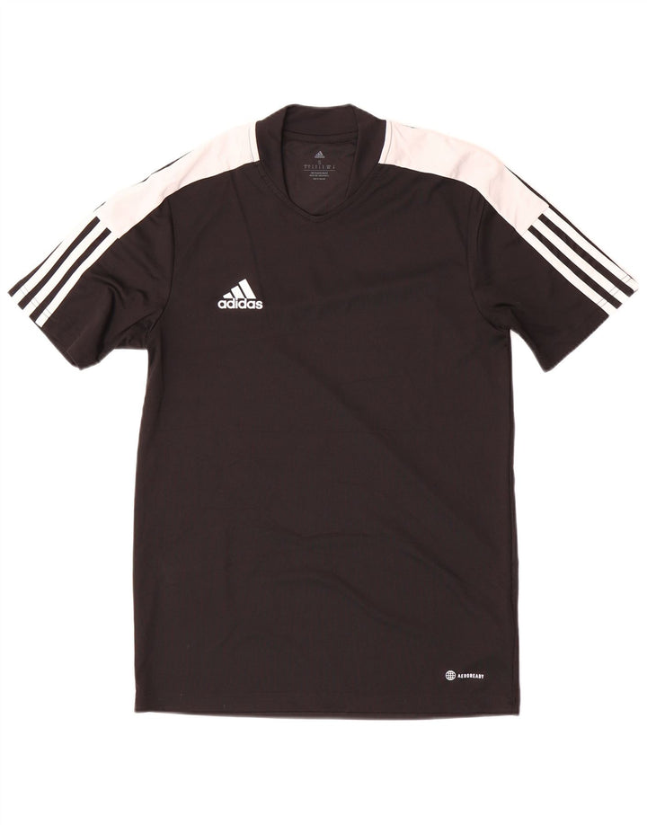Мужская футболка Adidas Aeroready, маленький черный полиэстер с цветными блоками