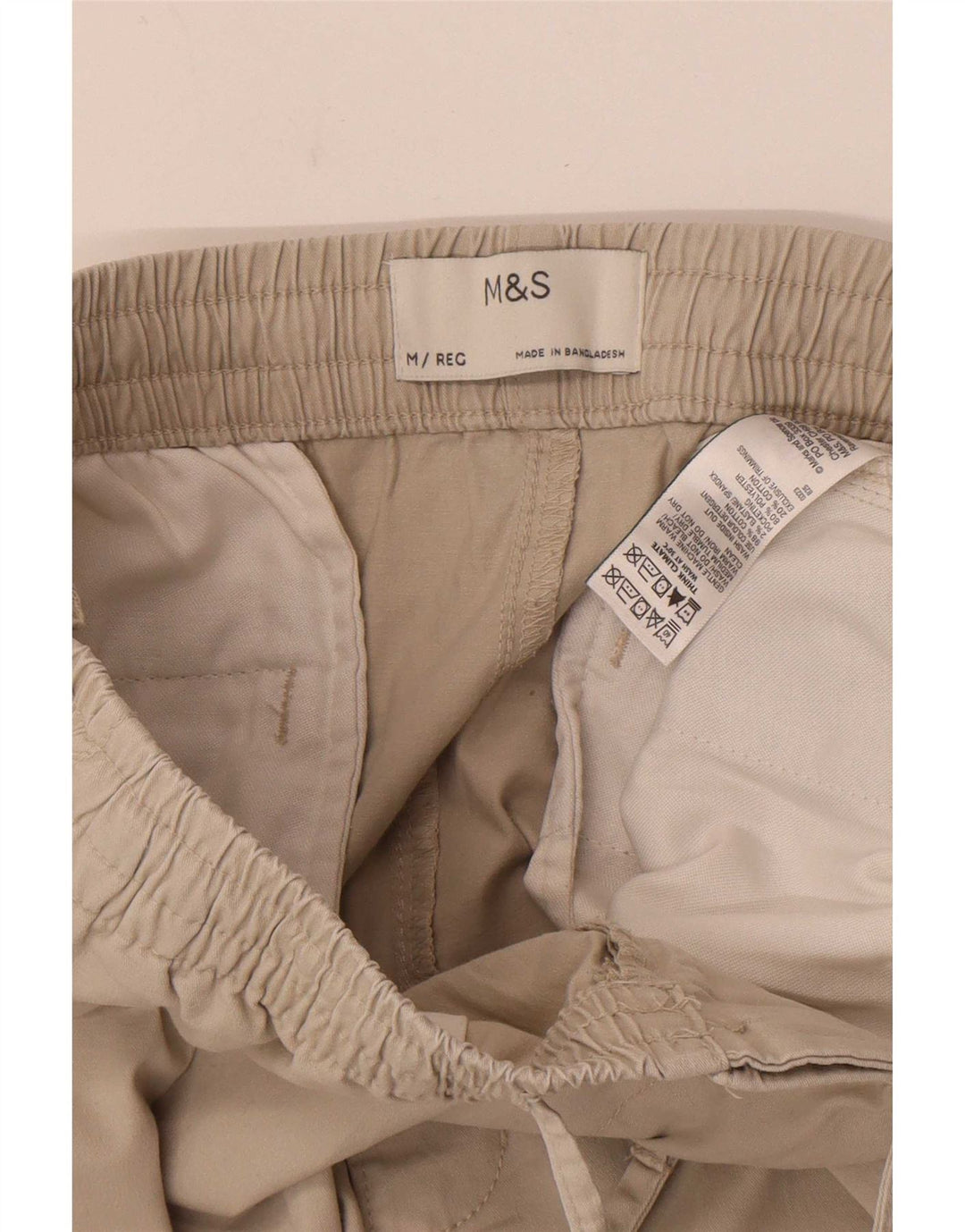 Мужские узкие брюки-чиносы Marks & Spencer, средние W32 L29, бежевые, хлопок