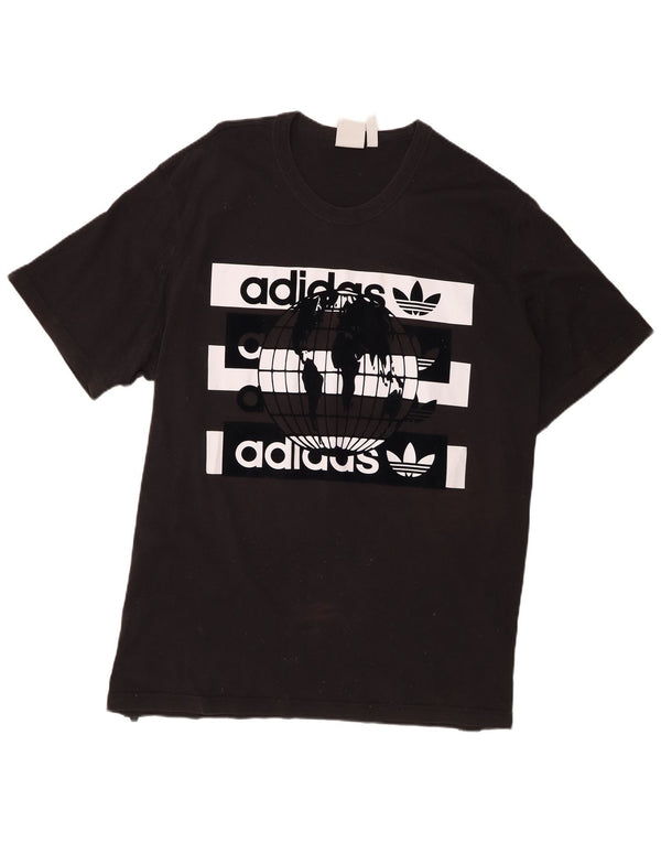 Adidas Мужская футболка с рисунком Top 2XL Черный хлопок