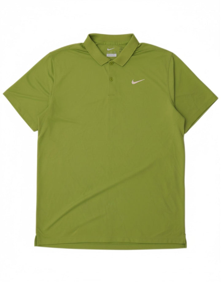 NIKE Mens Big & Tall Polo Shirt XL Green Polyester