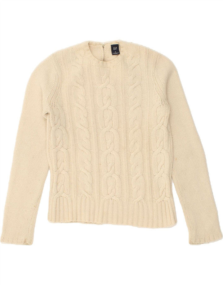 GAP Womens Crew Neck Jumper Sweater UK 14 Medium Beige Vintage Gap and Second-Hand Gap from Messina Hembry 