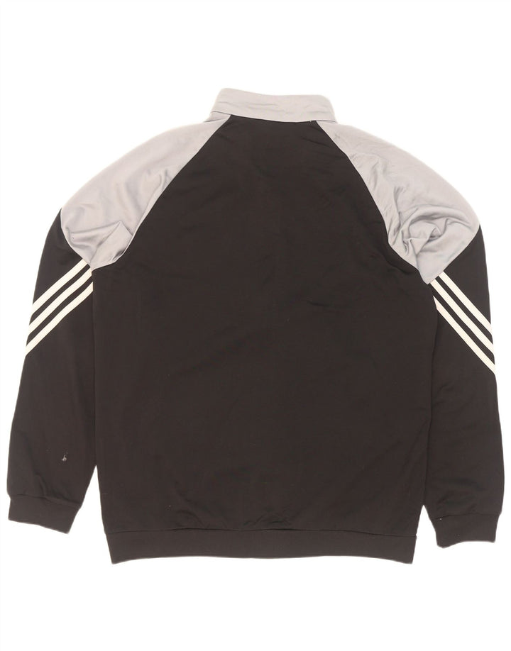 Мужская спортивная куртка Adidas, большая черная полиэстер с цветными блоками
