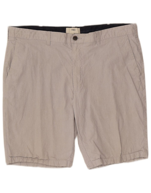 Мужские шорты чинос Marks & Spencer W40 XL, серые, хлопковые в тонкую полоску