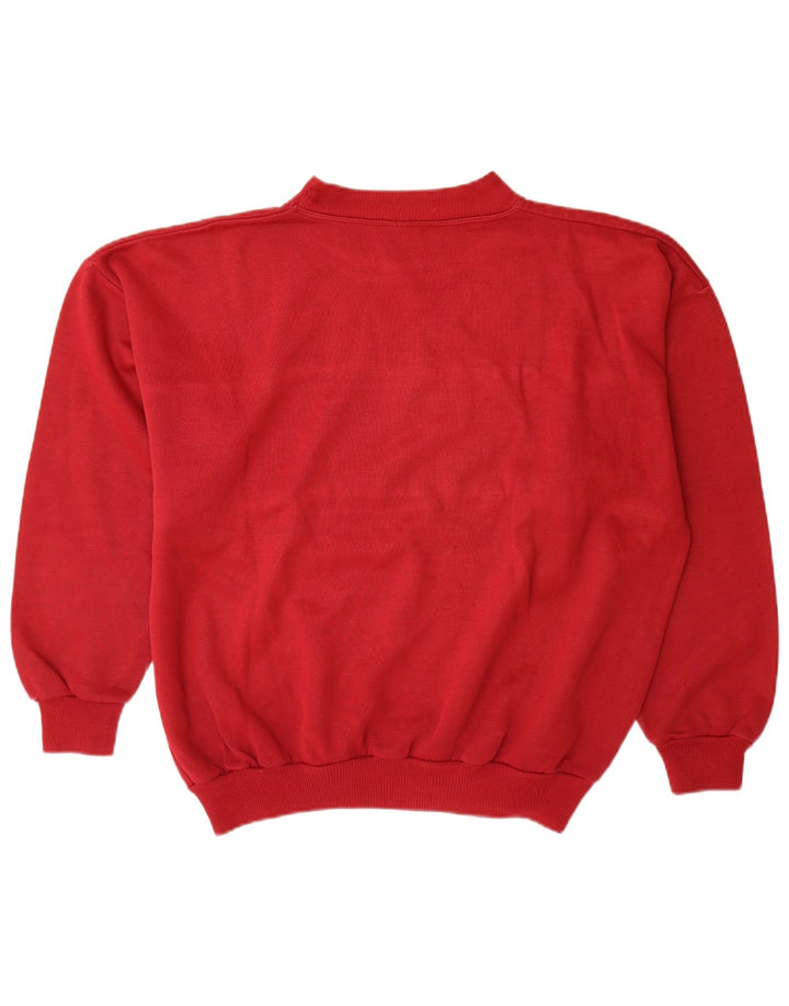 Винтажный мужской свитшот с рисунком, XL, красный, цветной блок