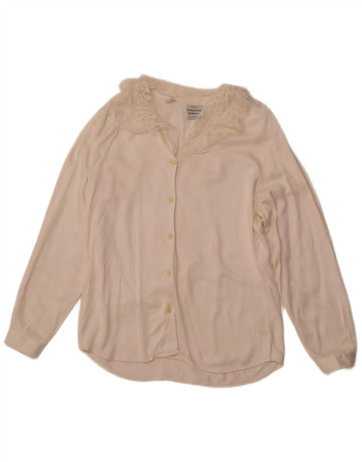 Блузка-рубашка женская BENETTON IT 44 Medium Off White Вискоза
