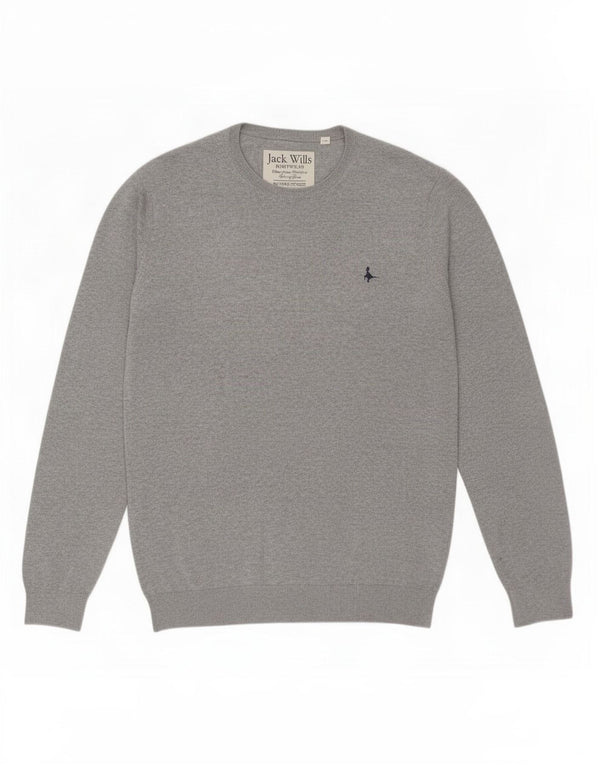Мужской джемпер с круглым вырезом Jack Wills XL, серый хлопок