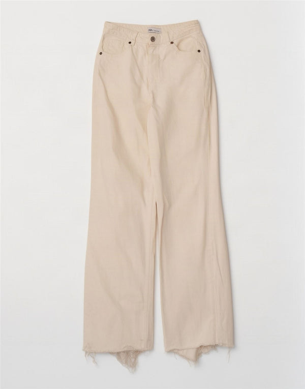 Женские широкие джинсы с завышенной талией Zara EU 36 XS W26 L34, белые