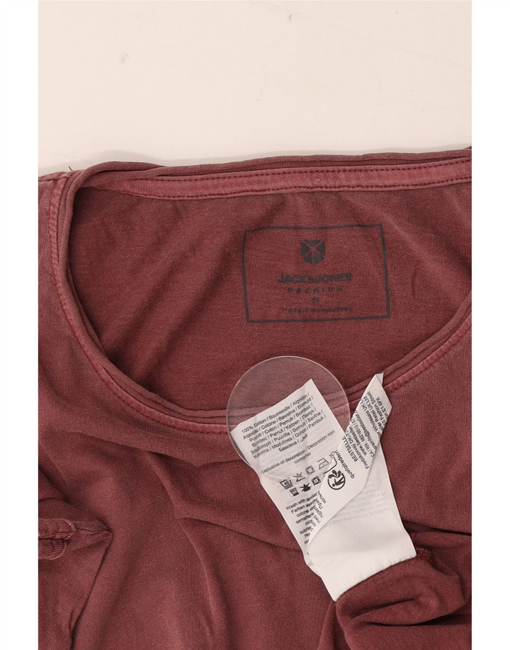 Мужская футболка Jack & Jones из хлопка среднего темно-бордового цвета