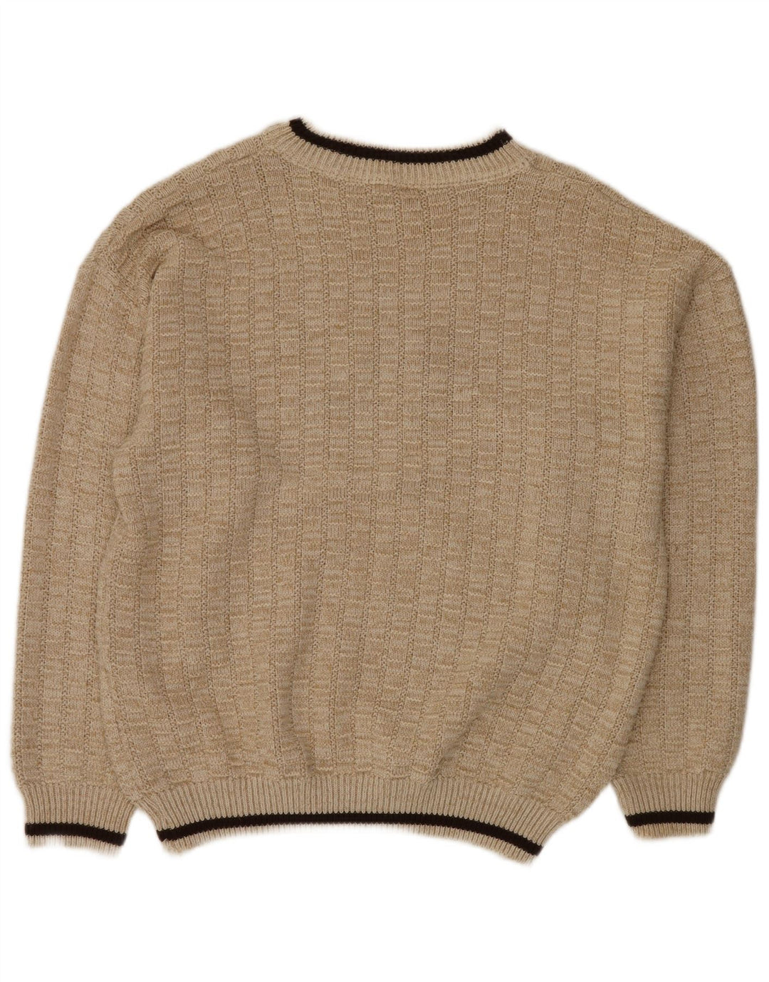 VINTAGE Мужской джемпер с круглым вырезом с рисунком IT 52 XL Бежевый полиакрил