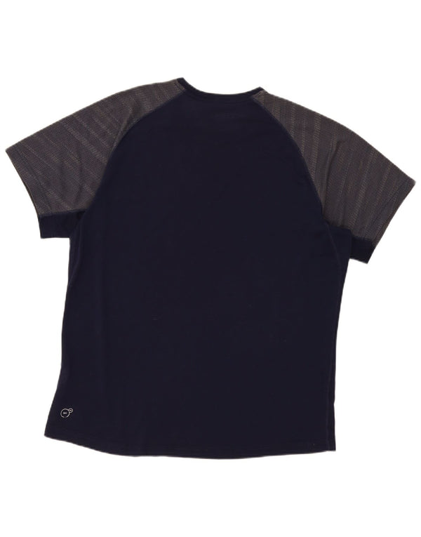 Мужская футболка Puma Top XL темно-синяя с цветными блоками из полиэстера